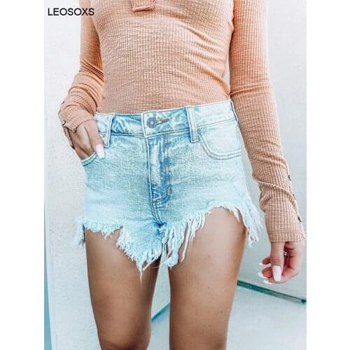 Womens Shorts 2021 New Summer Fashion Sexy Temperament Wash Straight Leg Pants High Waist Denim Shorts Female