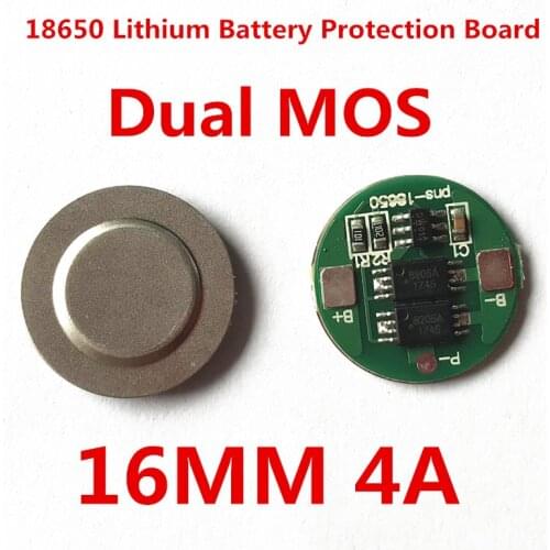 1S 4A BMS 18650 battery 4.2V battery protection board 18650 lithium charge and discharge protection board 16MM dual MOS