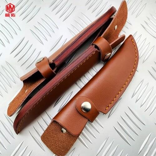 1PCS Fixed Blade Knife Holder Camp Outdoor Tool Belt Loop Hunting EDC Multi-Model Leather Case Cowhide Knife Cover