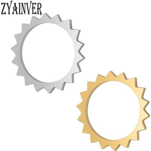 10pcs/lot New Fashion Stainless Steel gold Sun Circle Flower Round Charms Pendant DIY Earrings Necklace Jewelry Making Supplies