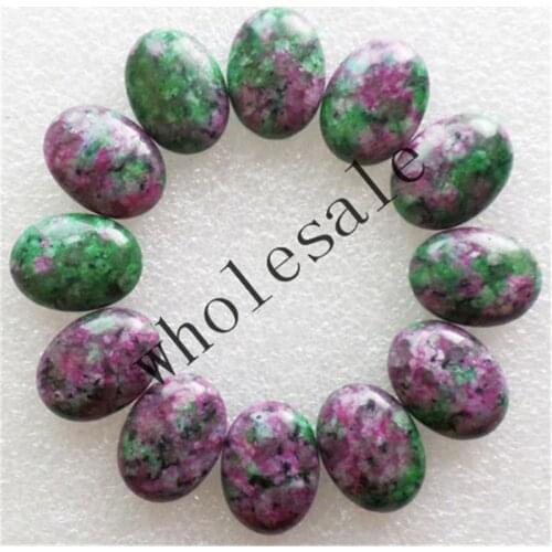 10 pieces/lot) Wholesale High Quality Natural Rubys in Fuchsite Oval CAB Cabochon for jewelry Accessories18X25X6mm