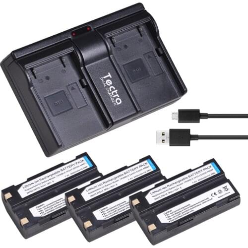 2600mAh 3PCS 54344 Battery+Dual USB Charger for Trimble 29518 46607 52030 38403 5700 5800 R6 R7 R8 R8 GNSS MT1000 GPS Receiver