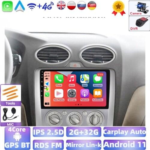 For Ford Focus 2 Mk 2 2004-2011 Car Radio Multimedia Video Player Navigation GPS Android 2G RAM+32G ROM 2din No Dvd
