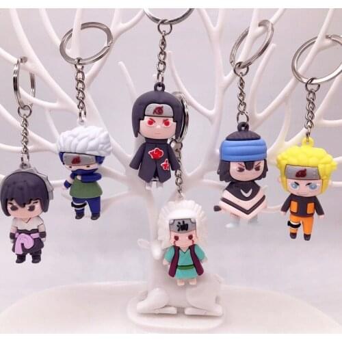 Naruto Keychain Cartoon Anime Character Cute Style Boy Girl School Bag Key Chain Keychain Accessories Birthday Gift