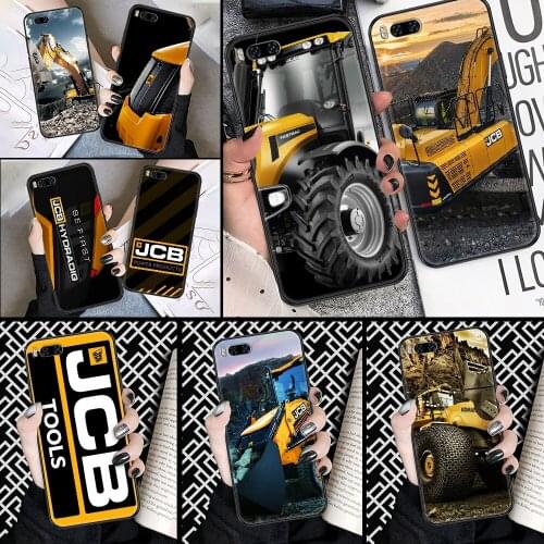 Jcb excavator Phone case For Xiaomi Mi Max Note 3 A2 A3 8 9 9T 10 Lite Pro Ultra black fashion shell art hoesjes tpu waterproof