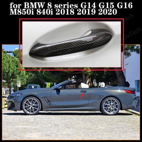 100% Real Dry Carbon Fiber Car Door Handle Cover for BMW 8 series G14 G15 G16 M850i 840i 2018 2019 2020 Car Handle Cover