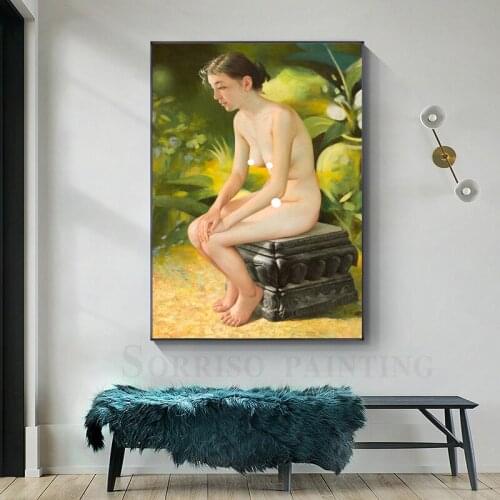Europe Naked Girl Woman Canvas Oil Painting Living Room Wall Art Dining Prints Hallway Pictures Home Bedroom Decor Posters