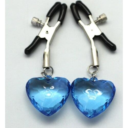 Fetish nipple clamps with saphire diamond,erotic nipple buster Fantasy Nipple Clamps Breast Clamps,adult sex products sex