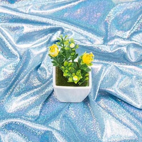 Fluorescent Fabric 70*100cm Laser Stretch Knit Colorful Shiny Fabric Stage Wedding Decor Tissue For Sewing Doll Freeshipping