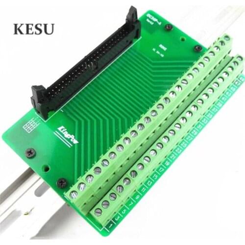 IDC50Pin 2.45mm IDC-50 Pin Male Connector to 50-Pin Terminal Block Breakout Board Adapter PLC Relay Terminals DIN Rail Mounting