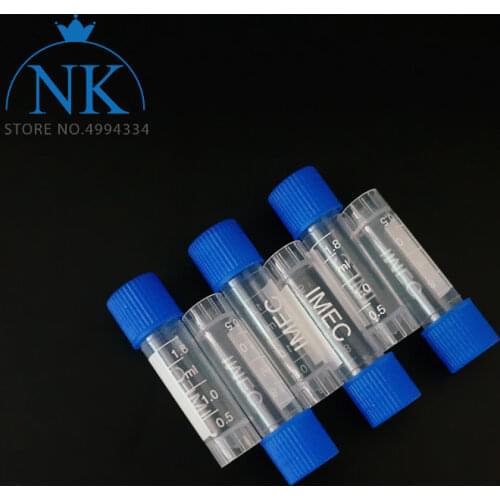 500pcs/lot 1.8ml(2ml) cryovial Cryopreservation tube Cryogenic Vials Plastic reagent bottle with Silica gel washer free shipping