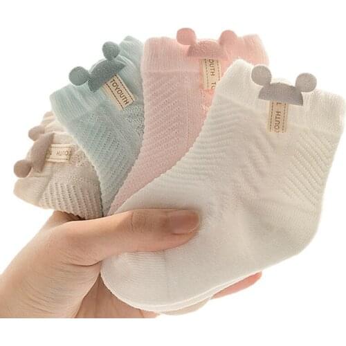4 Pairs/Lot Summer Newborn Infant Mesh Socks Baby Cotton Boys Girls Socks Accessories Baby Socks 0 to 2 Years