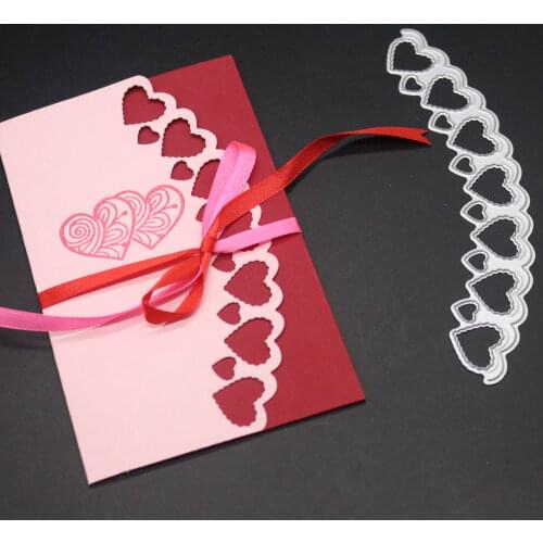 Hearts Set Metal Cutting Dies Envelope Border Curved Frame Cut Die Stencil DIY Scrapbooking Embossing New Craft Stamps And Dies