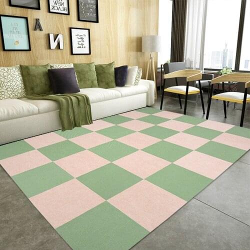 Small Square Splicing Carpet Non-slip Bedroom Living Room Stair Step Solid Decoration Full Auto-stick Rugs