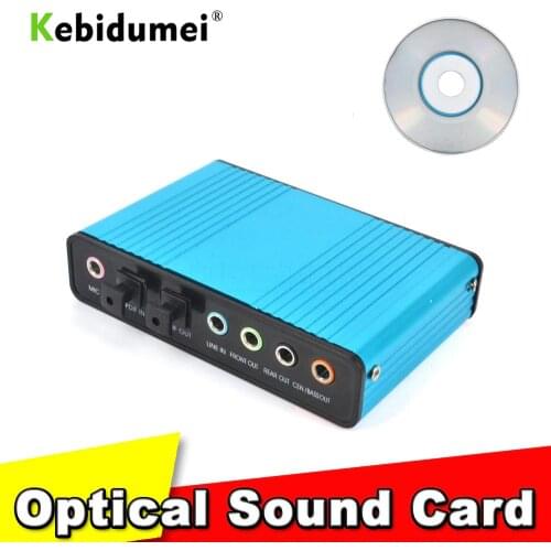 Kebidumei New External USB 2.0 Sound Card 6 Channel 5.1 Audio Card Converter Adapter CM6206 Chipset Audio Adapter for PC Laptop
