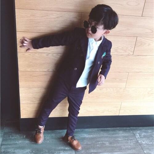 2018 New Children Suit Baby Boys Suits Kids Blazer Boys Formal Suit For Wedding Boys Clothes Set Jackets Blazer+Pants 2pcs 2-10Y