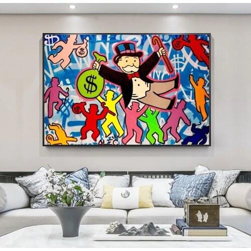 Poster Dancing Big Boss Wonderful Life Graffiti Art and Printmaking Wall Canvas Pictures for Home Decoration