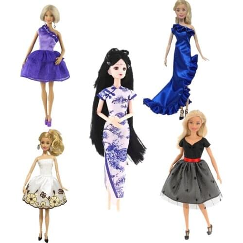 5 pcs/lot Fashion Little Princess Dress For Barbie Doll Clothes Outfits Party Gown 1/6 BJD Accessories Kids Dollhouse Toys Gifts