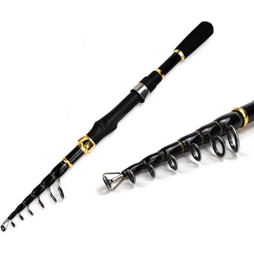 ZURYP 2.1m telescopic lure Fishing Rod Protable Carbon Fiber spinning Rod Travel Fishing Pole Carp Fishing Tackle