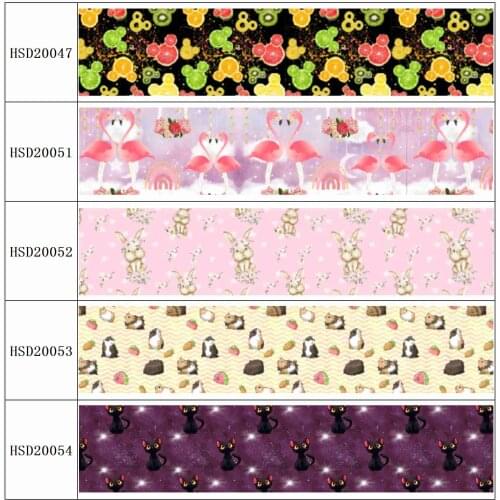 22MM 25MM 38MM 50MM 75mm Printed Pattern on Grosgrain Ribbon for diy ribbon