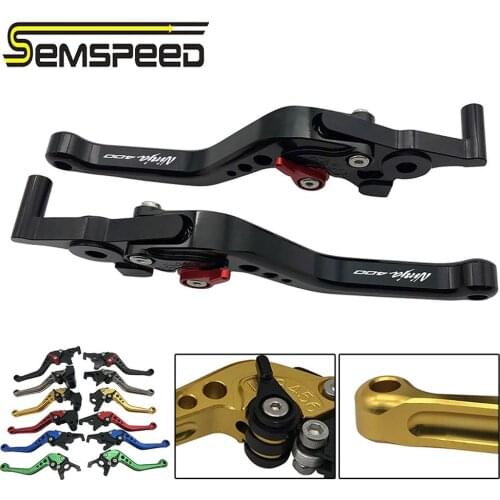 SEMSPEED Ninja400 logo For Kawasaki Ninja 400 2018 2019 2020 Motorcycle CNC Short Brake Clutch Levers Handle Grips Accessories