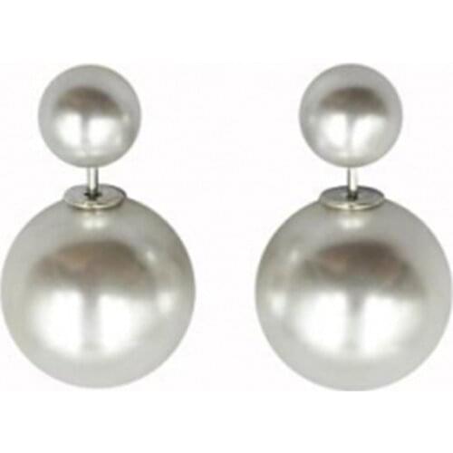 Imitation Pearls Stud Earring For Women Simple Design Asymmetric Double-Sided White Pearl Earring Fashion Jewelry