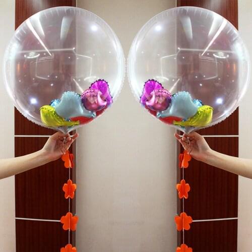 24 Inch 36 Inch Clear Foil Balloons Transparent Aluminum Balloon Wedding Birthday Party Decorations Balon Globos 1pcs