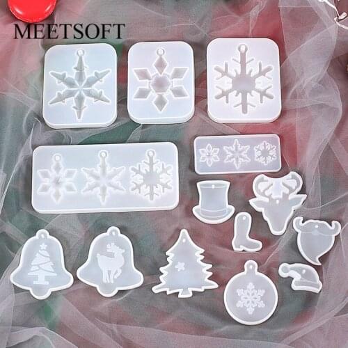 MEETSOFT Pretty Geometry snowflake Tree Deer silicone Molds for DIY Handmade Findings necklace Bracelet Jewelry Accessory Tools