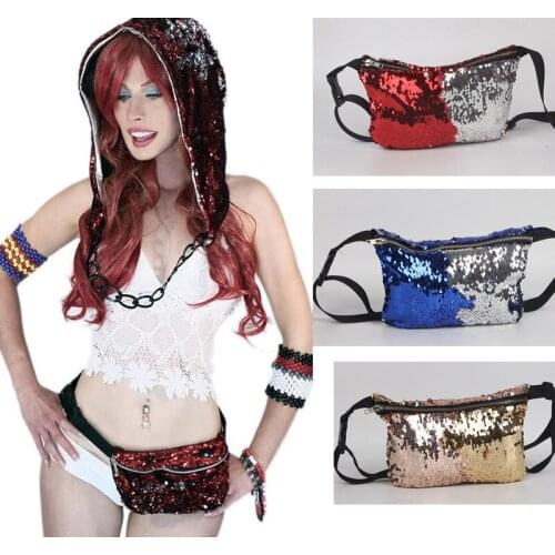 2021 New Mermaid sequin waist bag cosmetic bag European and American womens storage bag make up bag purses kawaii pouch