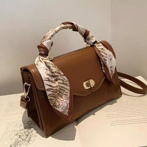 Vintage Ribbon Tote bag 2021 Fashion New High-quality PU Leather Womens Designer Handbag High capacity Shoulder Messenger Bag