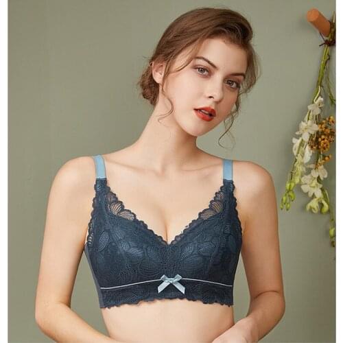 Womens Wire Free Flower Lace Bra 34 36 38 40 42 B C D E F