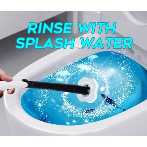 1 Toilet Brush + 8Replacement Heads Corner Cleaning Brush Hole Free Wall Hanging Toilet Cleaning Accessories