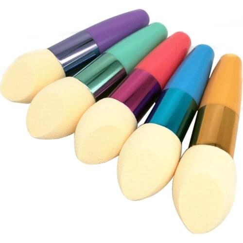 1Pcs Powder puff with handle Makeup Sponge BB Cream Beauty Egg Puff Wet Dry Dual Use Face Foundation Powder Makeup Brushes Tools