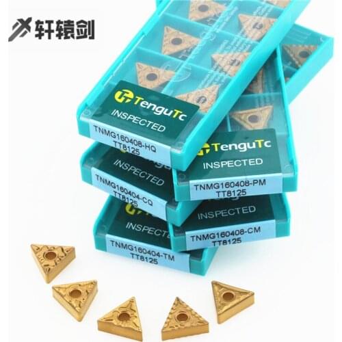 10PCS TNMG160404 TNMG160408 TM HQ CM PM L-S R-S CQ TT8125 Carbide Inserts Lathe Turning Cutter Tool for Steel