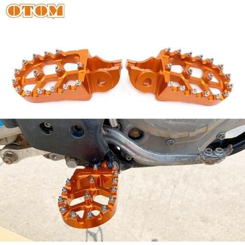 OTOM Hot New 2 Pcs Footrests Foot Pegs Motorcycle Irony Wide Motocross Orange Aluminium Pads Pedal For KTM SX SXF EXC XC 125-500