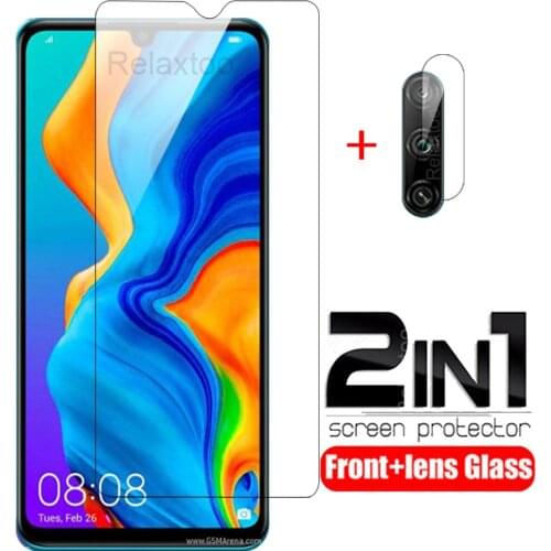2IN1 Screen Protector Tempered Glass For Huawei P30 Lite protective Glass For Huawei p smart z plus 2019 Nova 7i Camera Lens