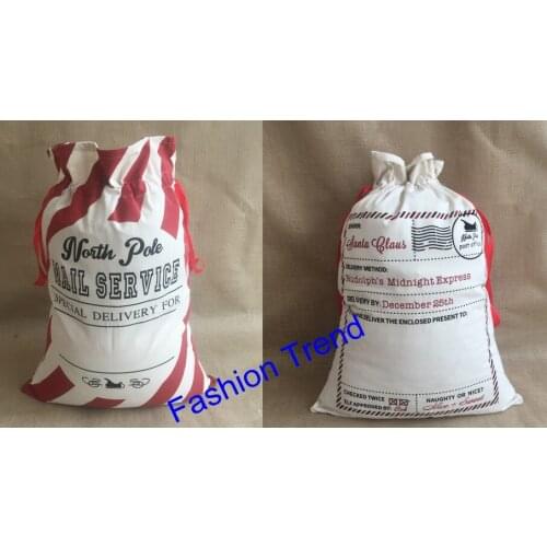 250pcs monogram santa sack mixed styles good quality Christmas gift bags personalize kids gift sack bag indoor decoration