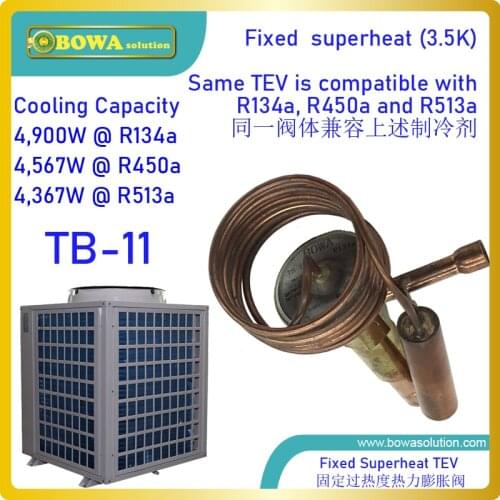 4.9kw R134a TEV has Internal pressure equalisation,warm thermal head provides best reliability to get 3.5K stable superheat