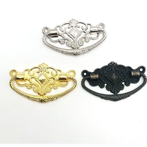 6x Antique Golden/Silvery Door Handles Zinc Alloy Drawer knobs Jelwery Box Dresser Cabinet Handle Euro-Style Furniture Knobs