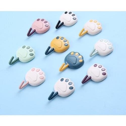 8PCS Towel Hook Plastic Door Hanger Self Adhesive Wall Hanger Hat Racks Key Hanger Wall Organizer Home Decor Key Holder tool