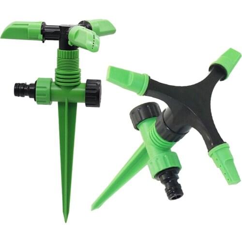 2 Pcs Automatic 360 Degree Spiked Rotating Sprinklers 3-Arm Circle Spray Watering Nozzles Garden Agriculture Irrigation Device