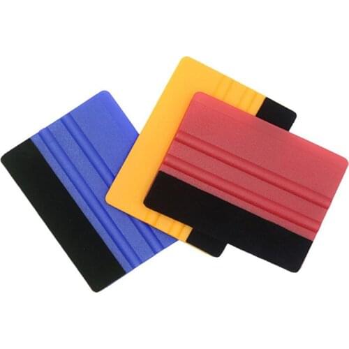 Car Squeegee Scraper Tools Fluff 3M Square Scraper Film Tool Replaceable Felt with Glass Ice Scraper Squeegee Hand Tool