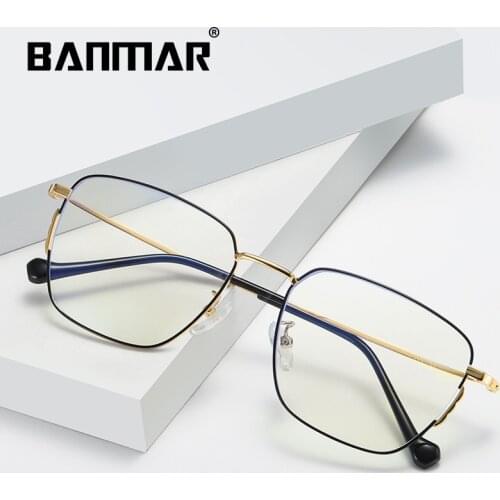 BANMAR Square Anti Blue Light Blocking Glasses uv400 Reading Radiation-resistant Computer Glasses Gaming Eyewear 1901