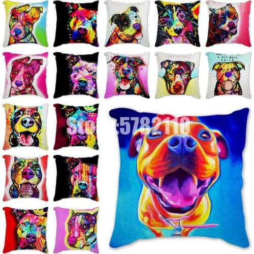 Bulldog Pug Dog Decorative Cushions Pillowcase Polyester Cushion Cover Throw Pillow Sofa Living Room Decoration Pillowcover
