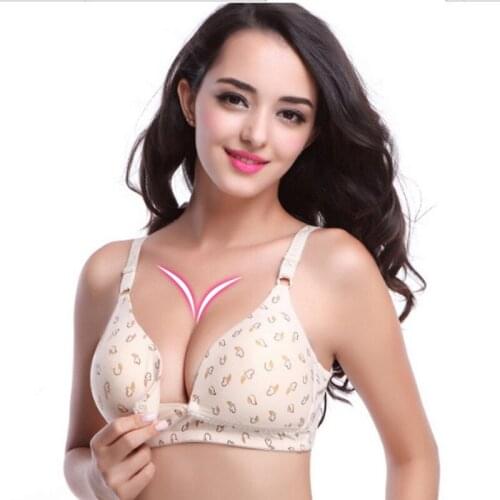 Mommy Nursing Bras Wireless Maternity Breastfeeding Pregnant Love Printed Padded Bra