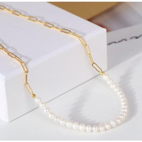 Four seasons universal stitching chain natural freshwater pearl imitation pearl two types can be transferred necklace