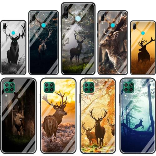Deer Hunting Camo Tempered Glass Phone Case for Huawei P30 P40 Pro P20 P10 Lite P Smart Y6 Y7 2019 Z for Honor 20 8X 9X Cover