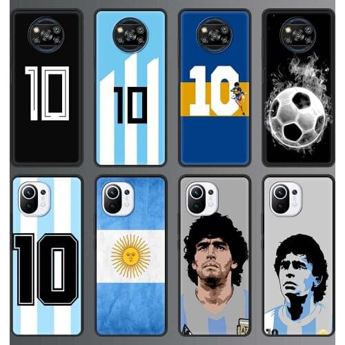 Phone Case for Xiaomi Mi Note 10 Lite 11 10T Pro 5G 9T Poco X3 NFC M3 Silicone Back Cover Mobile Bag Argentina Football No. 10