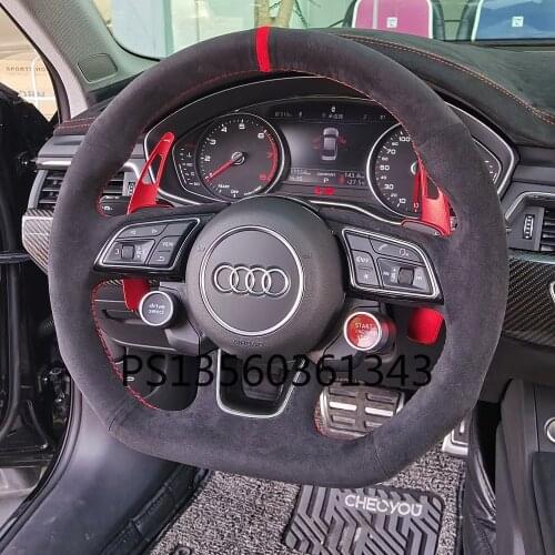 Suitable for Audi A3 A5 A7 A4L A6L Q3 Q5L Q7 A1 RS3 RS4 TT hand stitched suede steering wheel cover