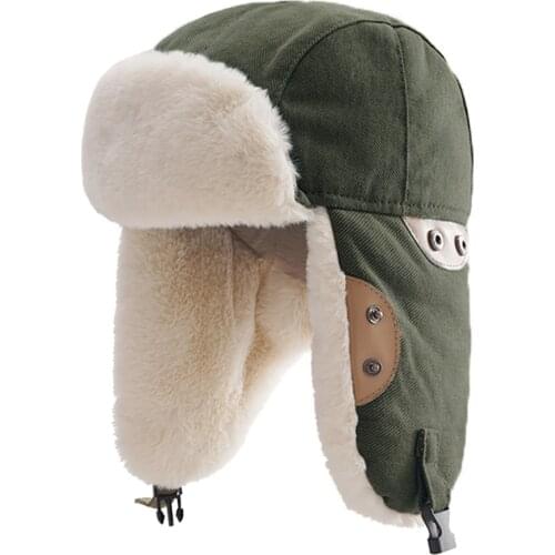 Clape 2021 New Winter Bomber Hats Ushanka Russian Fur Hat Warm Thickened Ear Flaps Cap Aviator Trooper Ski Caps For Men&Women